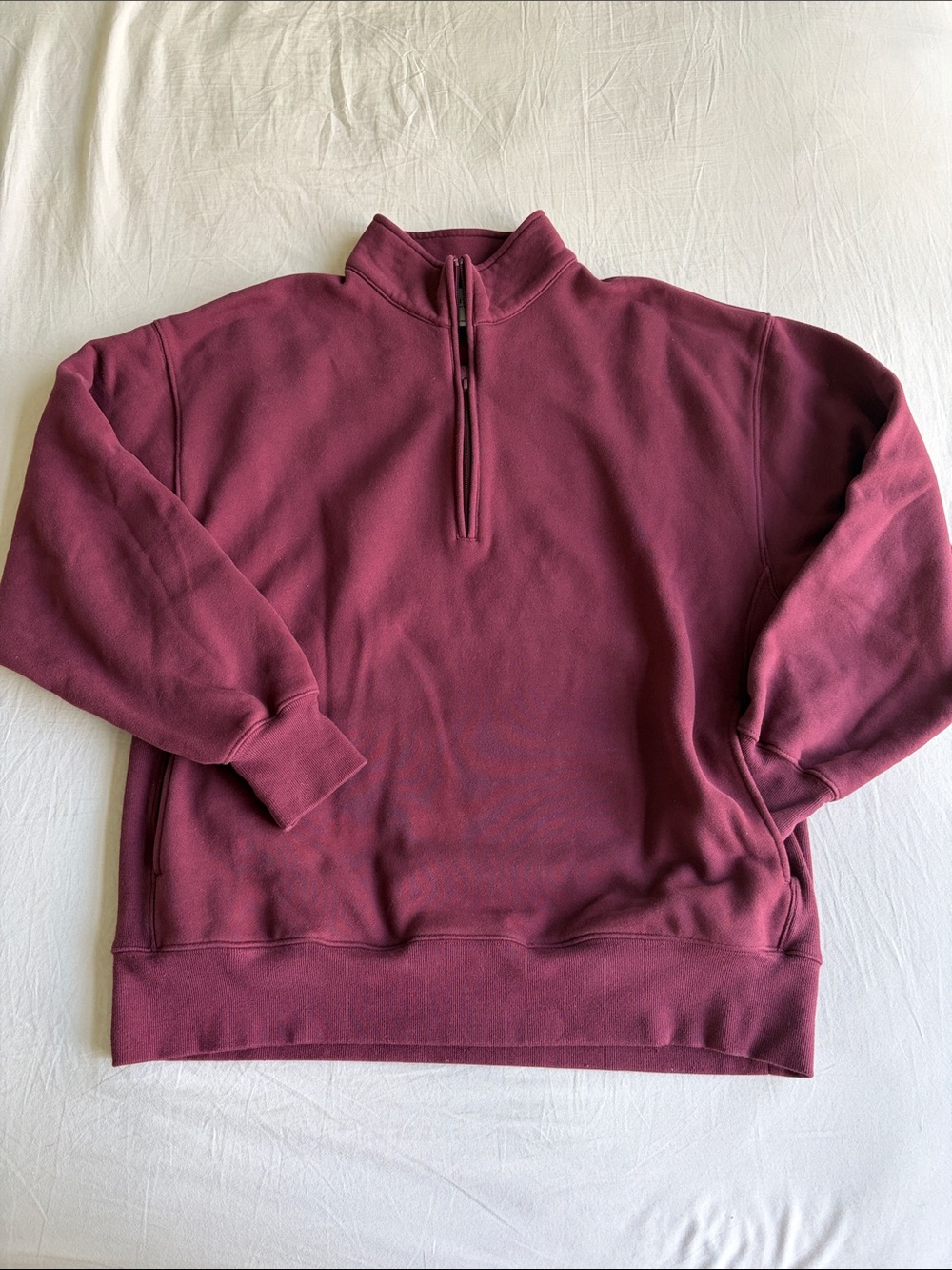 Aritzia Half-Zip Pullover Sweater - Burgundy